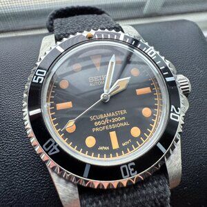 seiko mod custom vintage milsub mod automatic watch